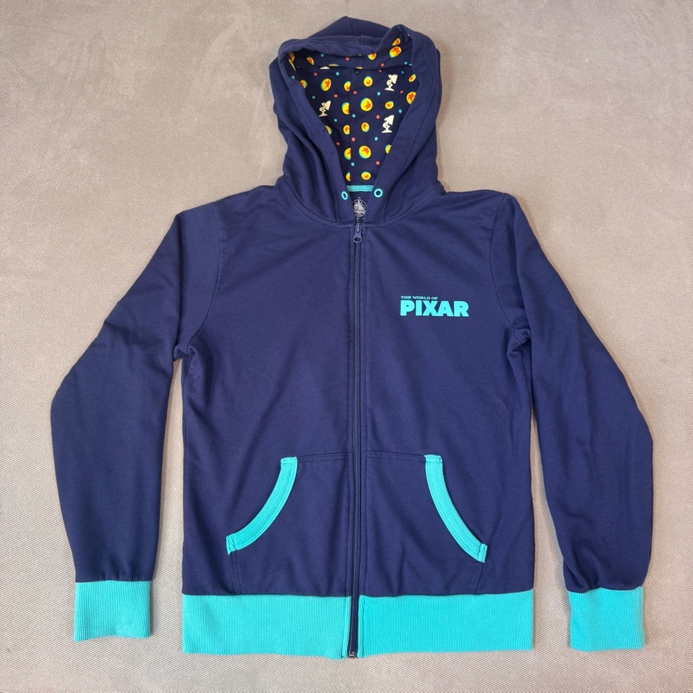 Disney Parks The World of Pixar Women’s Classic Hoodie Zip Up Size Medium